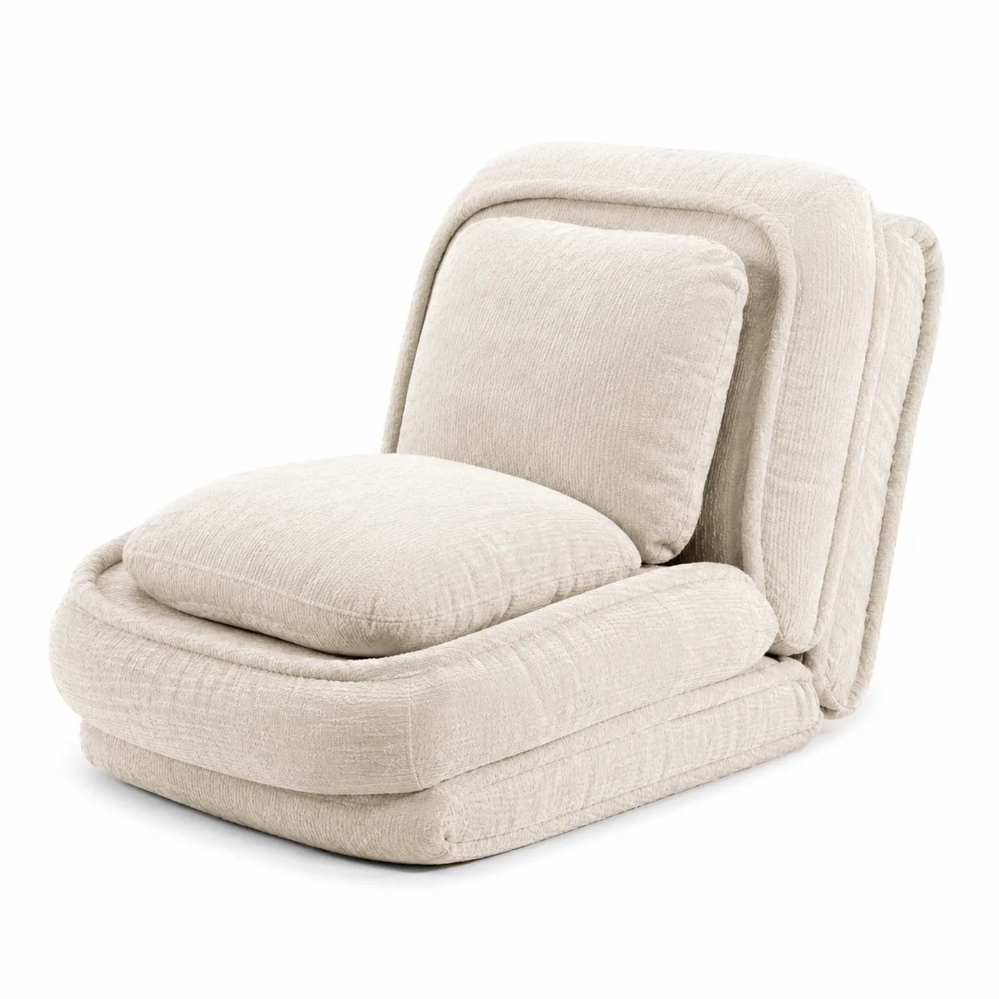 Chaise pliante en tissu beige 80x70x60 cm