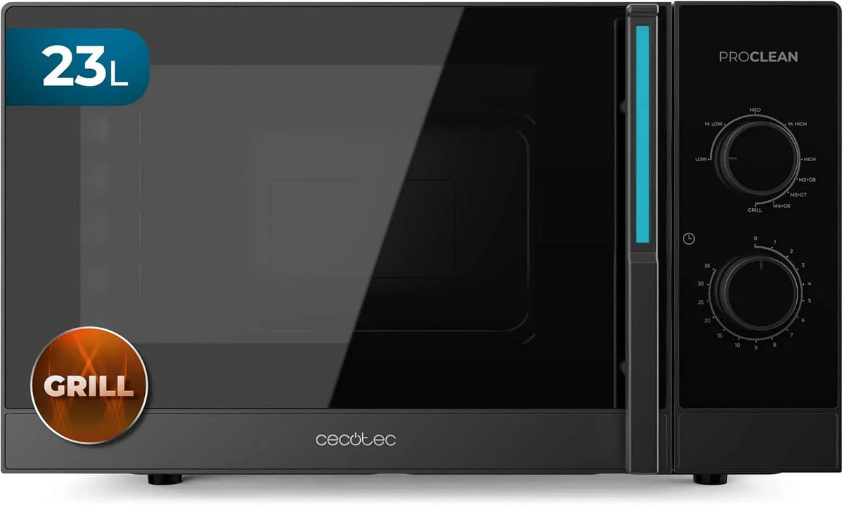 Cecotec 35min Micro-ondes, 23 L, 1000 W, 800 W, minuteur, gril, professionnel, décongélation, four micro-ondes, Plateau Tournant 285mm, 8 Niveaux