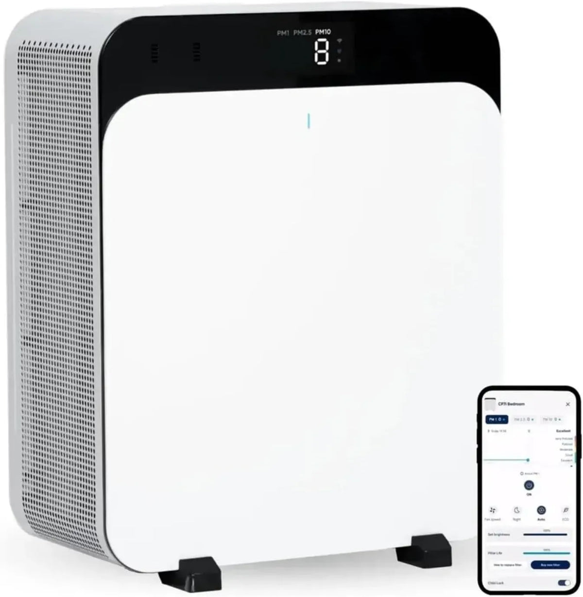 Purificateur d'air, BLUEAIR CP7i, appareil purificateur d'air, Purificateur d'air Premium pour pièces jusqu'à 131 m²