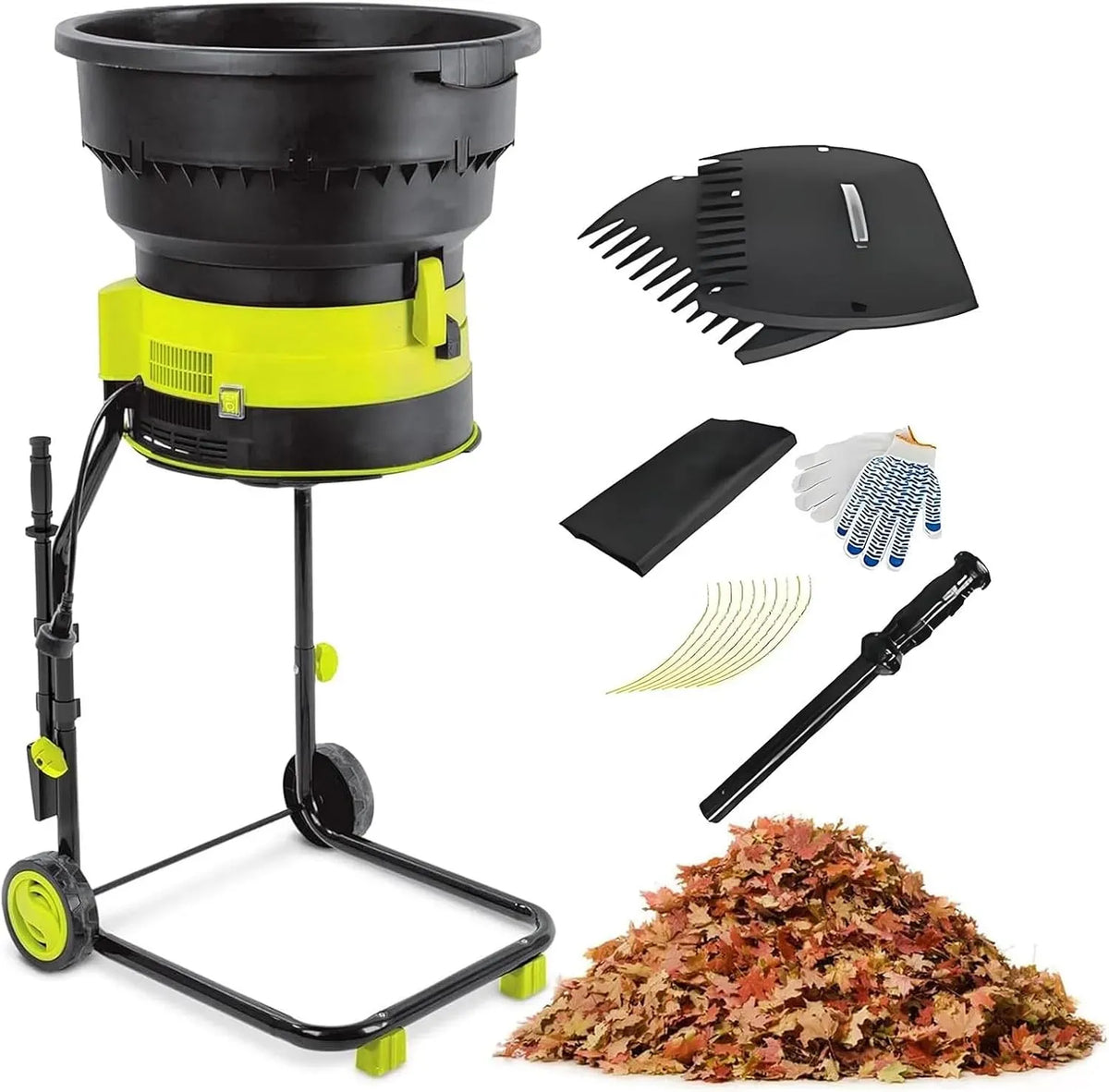 8000rpm 30M de Feuilles électrique, de Compost, pour de Jardin Sans Lame, de Feuilles 2500W avec Roues et Sac de Rangement, Débris de Jardin 30M Wire