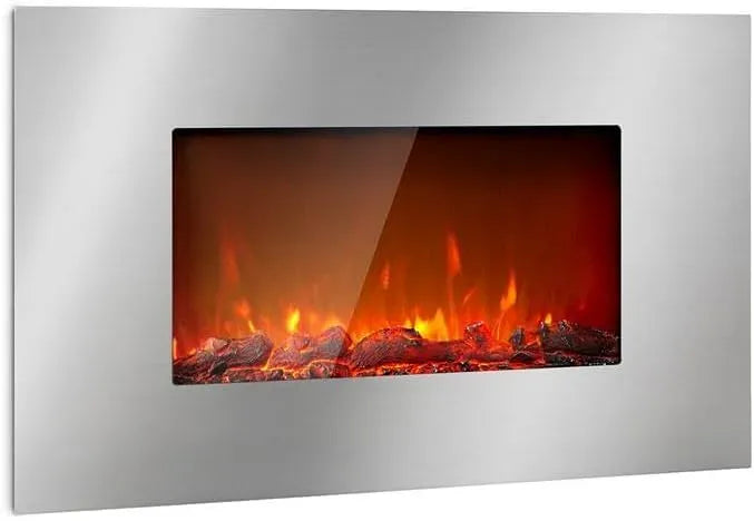 Klarstein Radiateur électrique, 90 cm, 2000 W, acier inoxydable, façade en INOX