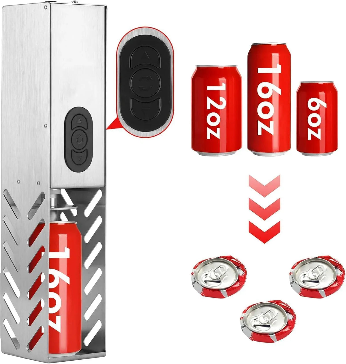 Soda, Cola, pour Broyeur de Canettes Robuste Automatique Mural pour le Recyclage des Bières en Aluminium, Broyeur de Canettes Électrique pour Canettes