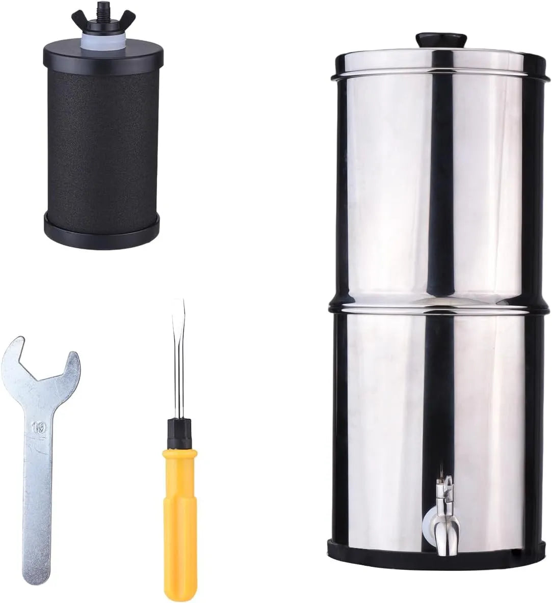 Filtre, système de filtration d'eau potable, camping, acier inoxydable, pour Maison, VGEBY