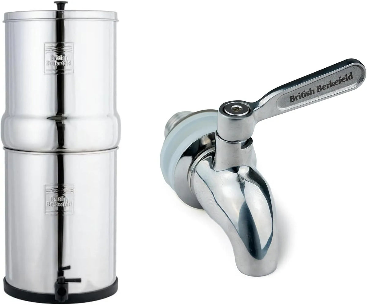 Robinet de cuisine, 6 L, tactile, acier inoxydable, Comprend : un système par gravité de 6 L, Lot British Berkefeld 6 L