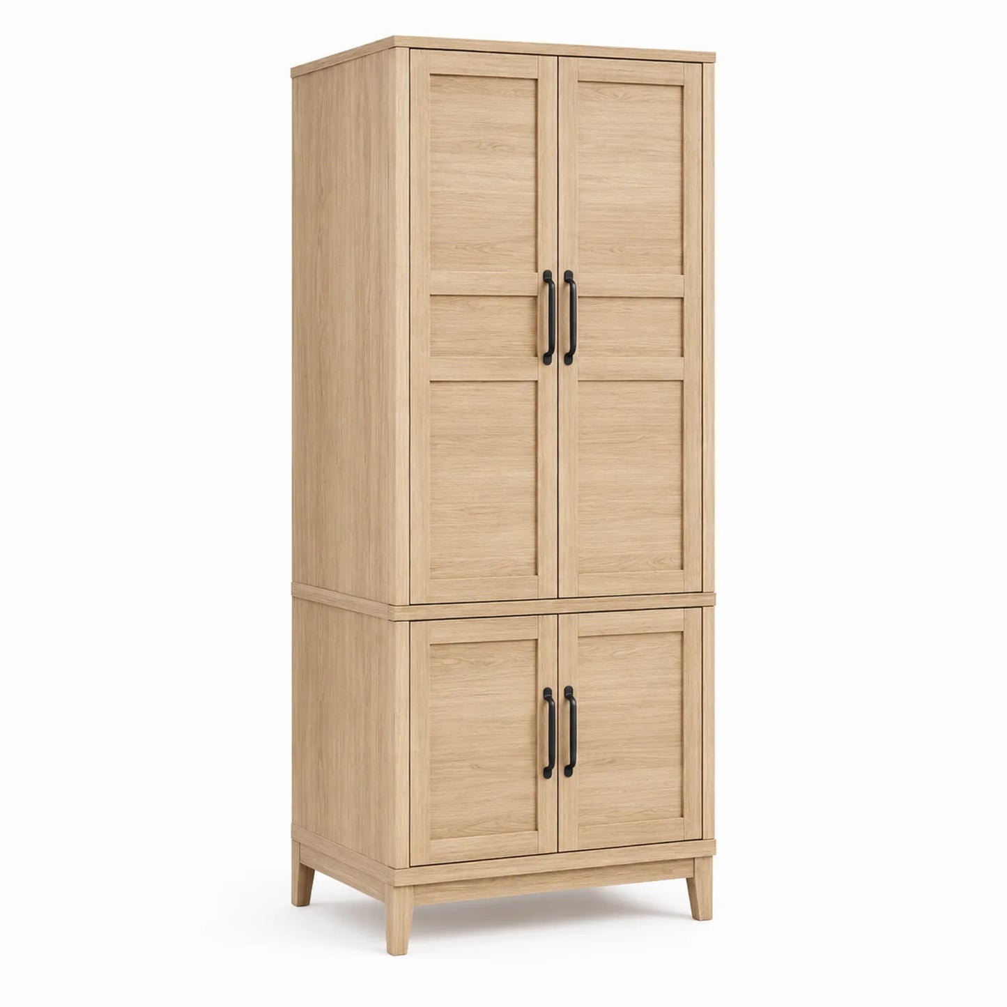 Armoire en bois avec portes battantes chêne clair 180x80x40 cm