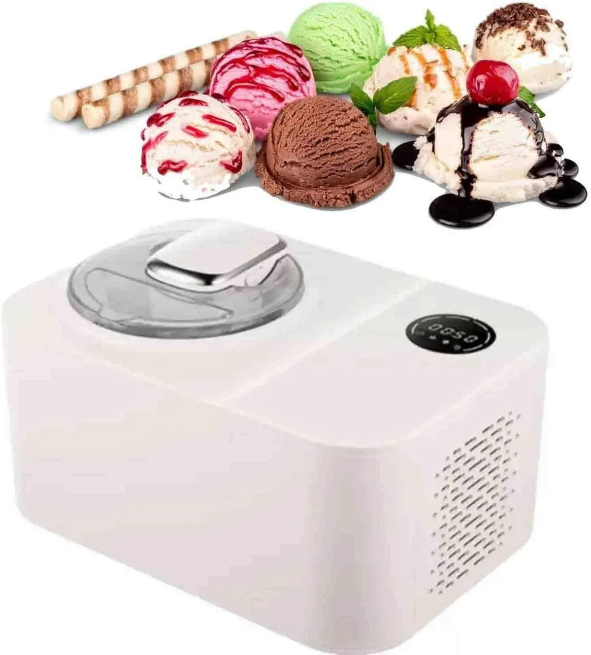 Machine à Crème, Machine à Glace, minuteur, écran LCD, acier inoxydable, Maison En Acier Inoxydable