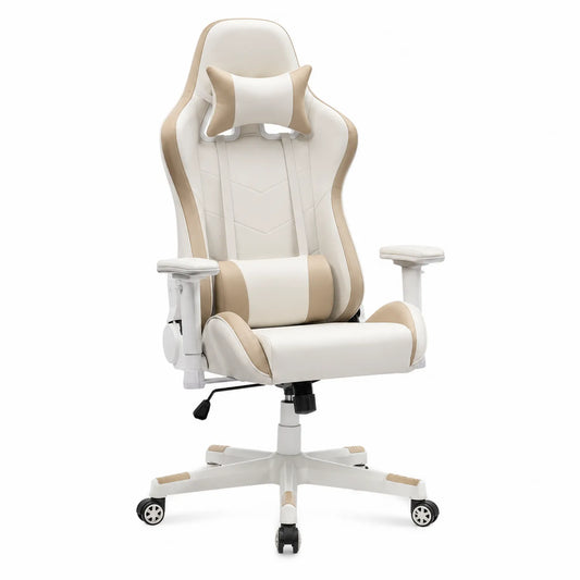 Chaise de jeu ergonomique en cuir PU avec appuie-tête
