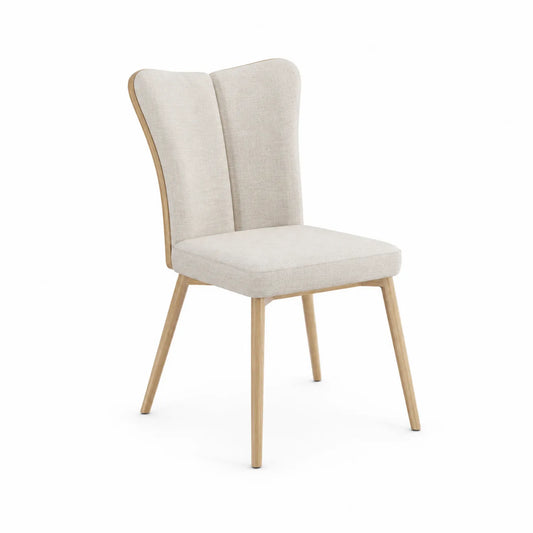 Chaise en tissu avec pieds en bois