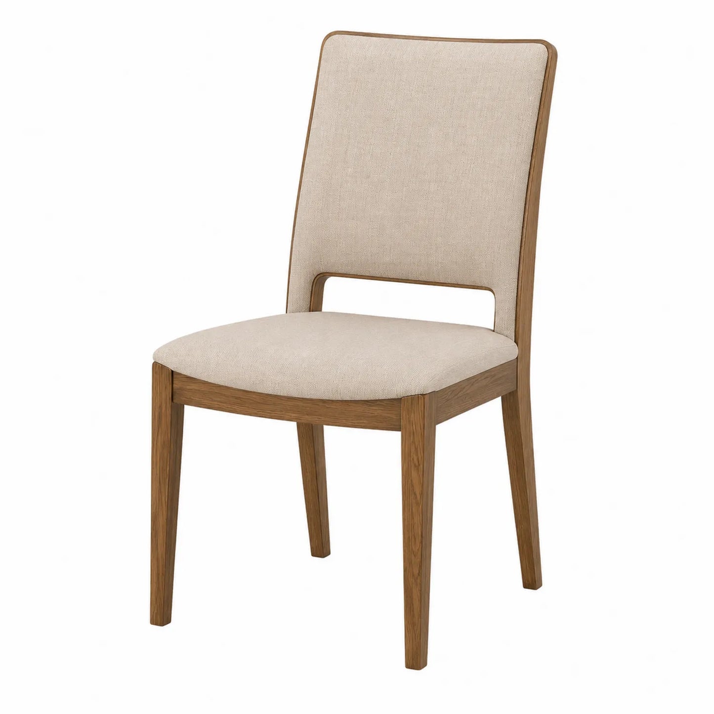 Chaise en bois et tissu beige 45x55x85 cm