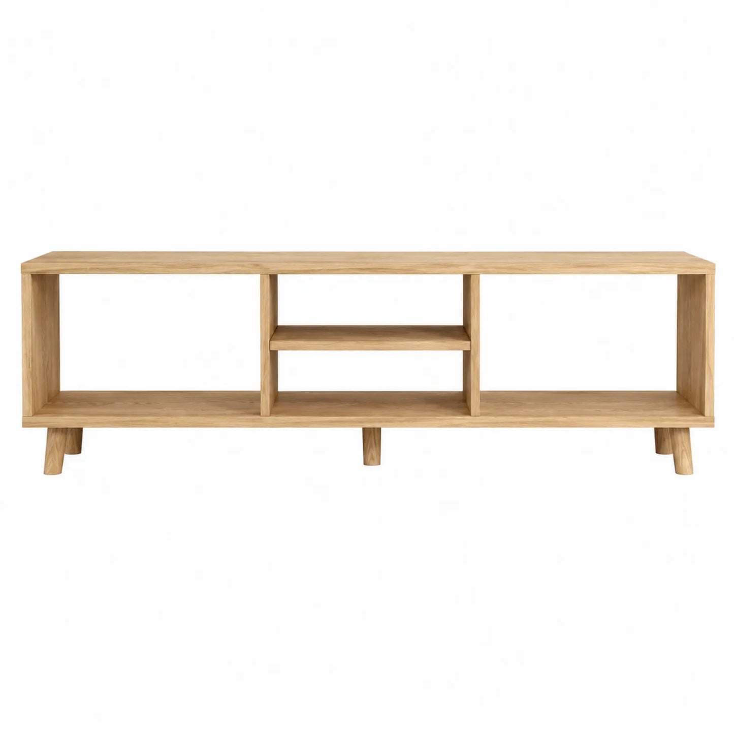Meuble TV en bois naturel 150x40x50cm