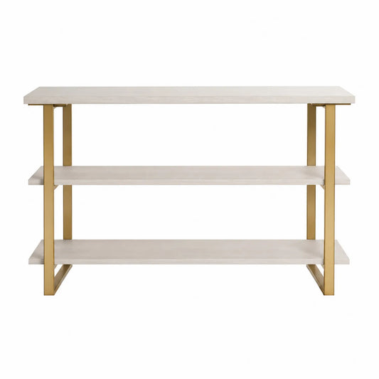 Console rectangulaire en bois et métal 120x30x80 cm