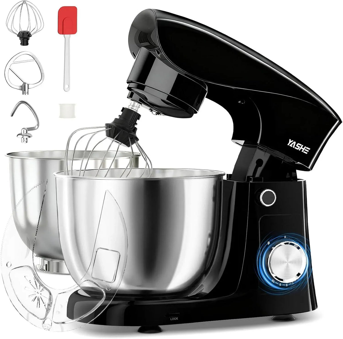 10+P Robot, 4,5 L, 1500 W, professionnel, acier inoxydable, YASHE