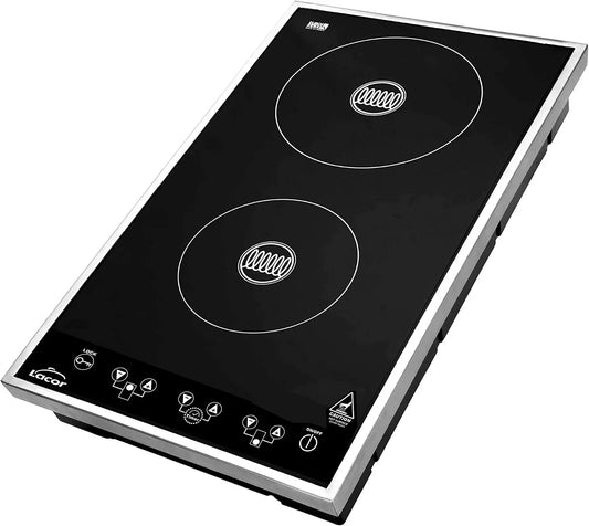 Lave-vaisselle, 29x51x9 cm, 3100 W, professionnel, noir, Double fourchette à induction 3100w, Lacor 69033