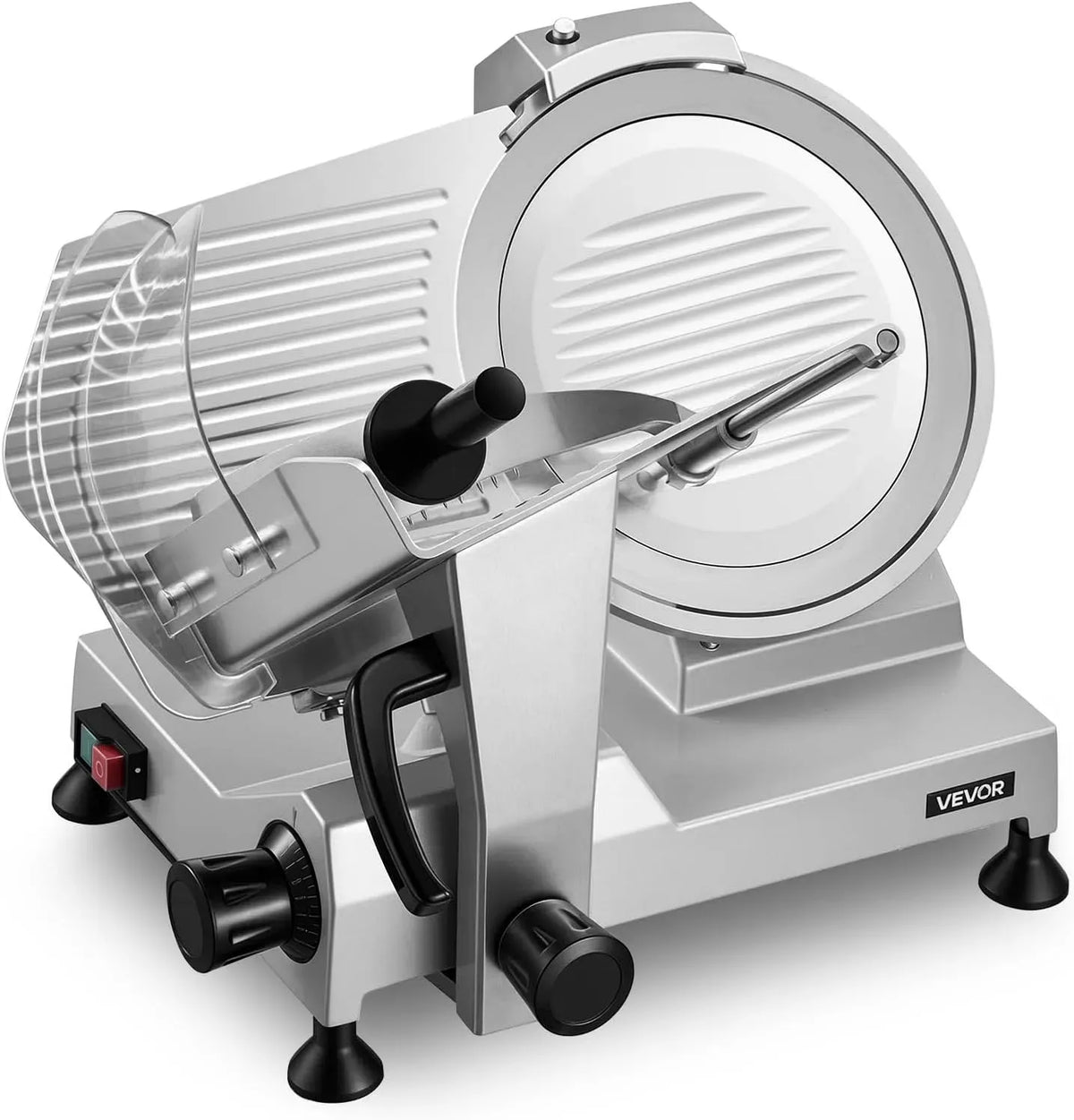 VEVOR pour Saucisson Pain Fromage Viande Charcuterie, Trancheuse Électrique 400 W, Trancheuse à Jambon Épaisseur de Coupe Réglable 0-15 mm, Lame en