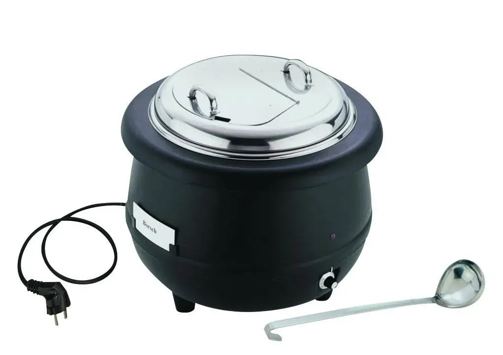 APS 11910 aluminium, insert amovible en acier inoxydable, 11910 Marmite électrique, 10 litres, 400-450 W, cuillère incluse, hauteur 37 cm, Ø 40 cm