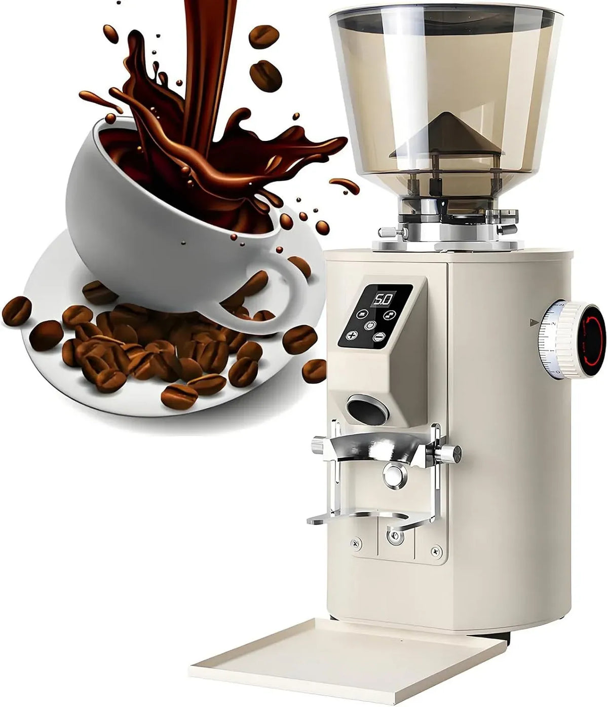 Moulin, broyeur à grains de café, 453 G, 64 Mm, professionnel, acier inoxydable, 9 Niveaux
