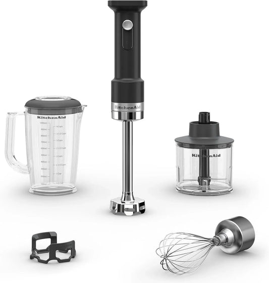 KitchenAid KHBRV05BM Blender, mixeur électrique, Batterie, Go Mixeur plongeant sans fil avec accessoires