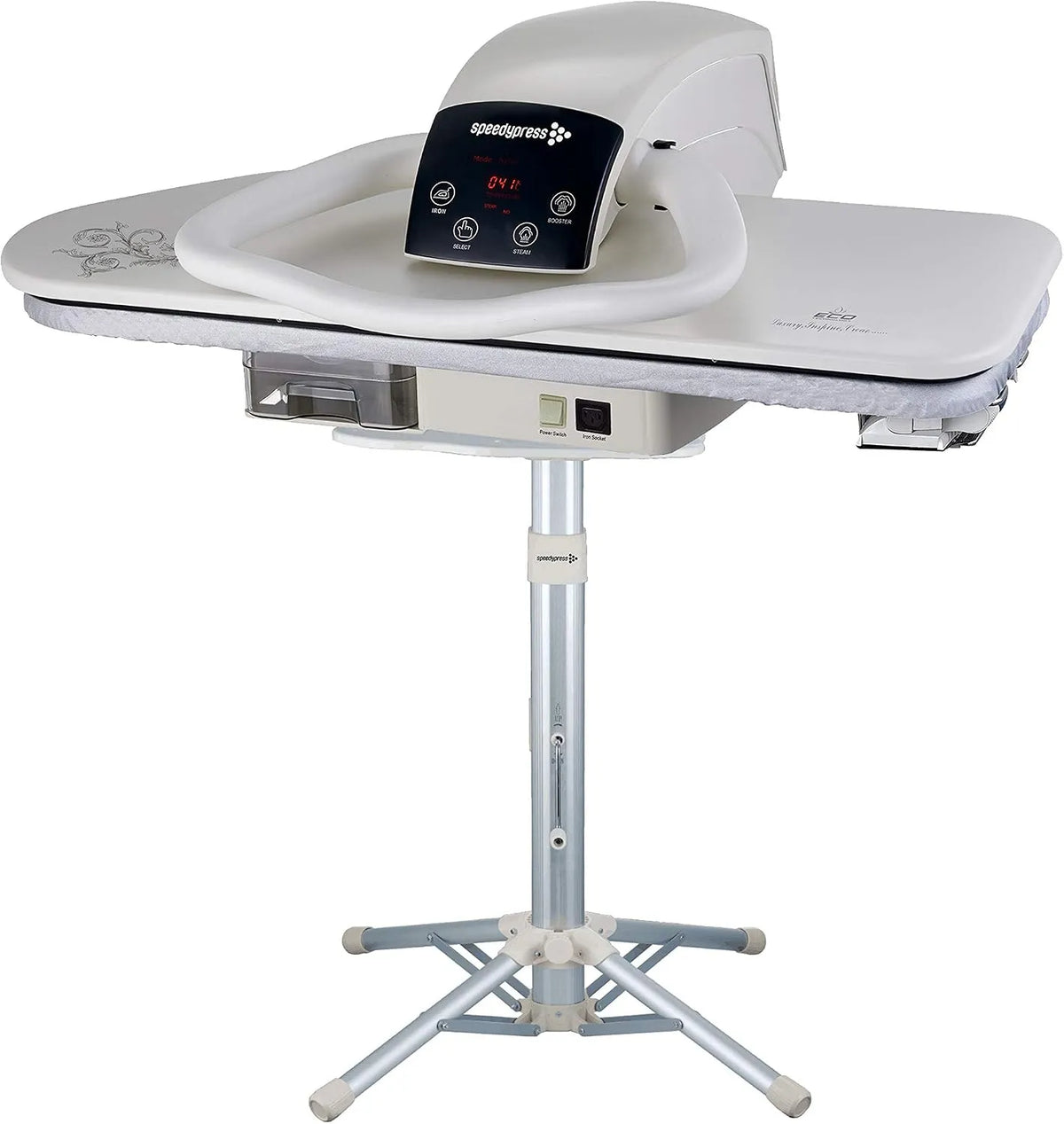 81HD Support, Presse, Housse, presse à repasser vapeur, fer à repasser électrique, 81cm, 81 cm, tactile, professionnel, blanc, Speedypress