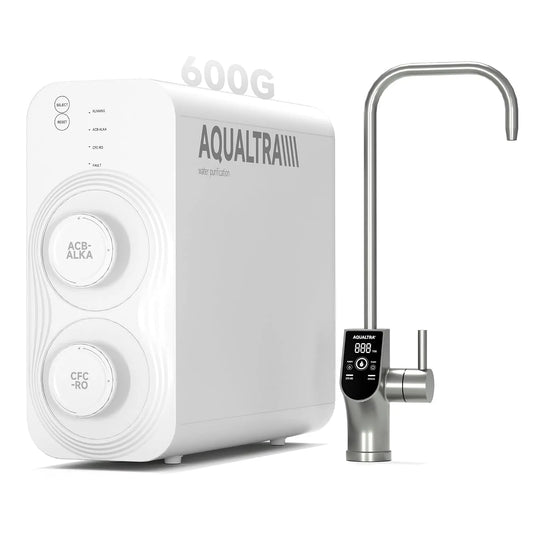 Évier de cuisine, AQUALTRA CAN 372 USF-AR-600, grand réservoir, rapport pur/eaux usées 3:1, osmoseur alcalin 10 étages sans réservoir