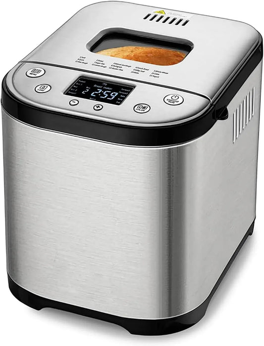 Machine à pain, machine à faire du pain, minuteur, maintien au chaud, gril, 15 Menus Et Recettes Prédéfinis, Grille-Pain Électrique