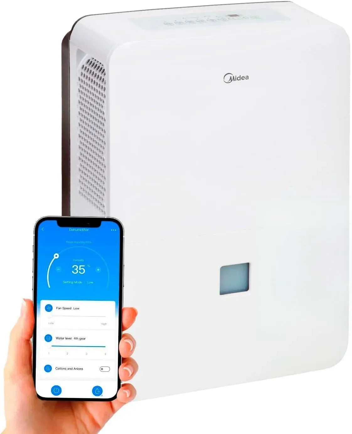 Déshumidificateur, 6 L, MIDEA 24H, minuteur, Wi-Fi, industriel, grand réservoir, amovible, APP/Wifi