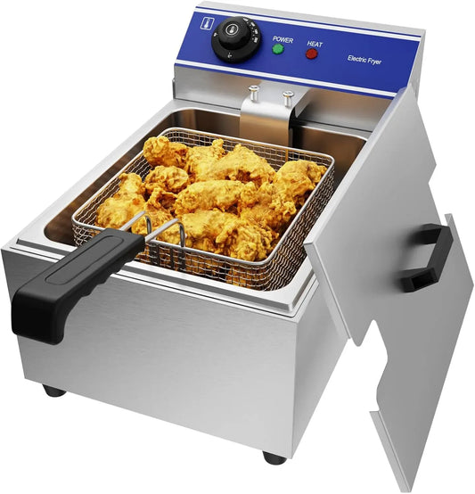 220V-240V Friteuse électrique commerciale unique réservoir en acier inoxydable 3000W Thermostat 60-200 °C