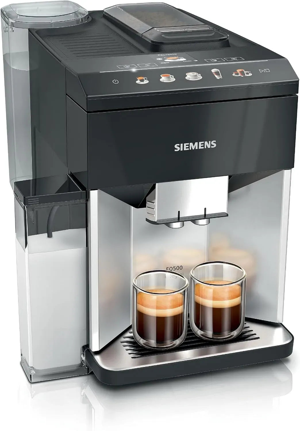 Siemens EQ500 TQ513D01 Mousseur à lait, 1500 W, émulsionneur à lait, grand réservoir, vapeur, noir, nettoyage automatique à la vapeur