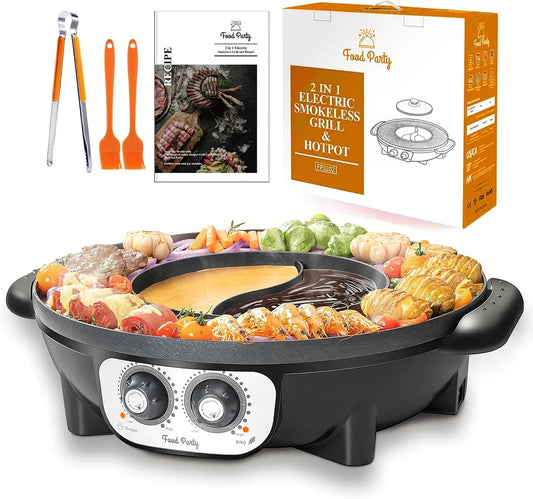 Barbecue, Fondue, Table, Grill, marmite électrique avec gril, 2200 W, 220 V, pour 2 à 8 Personnes