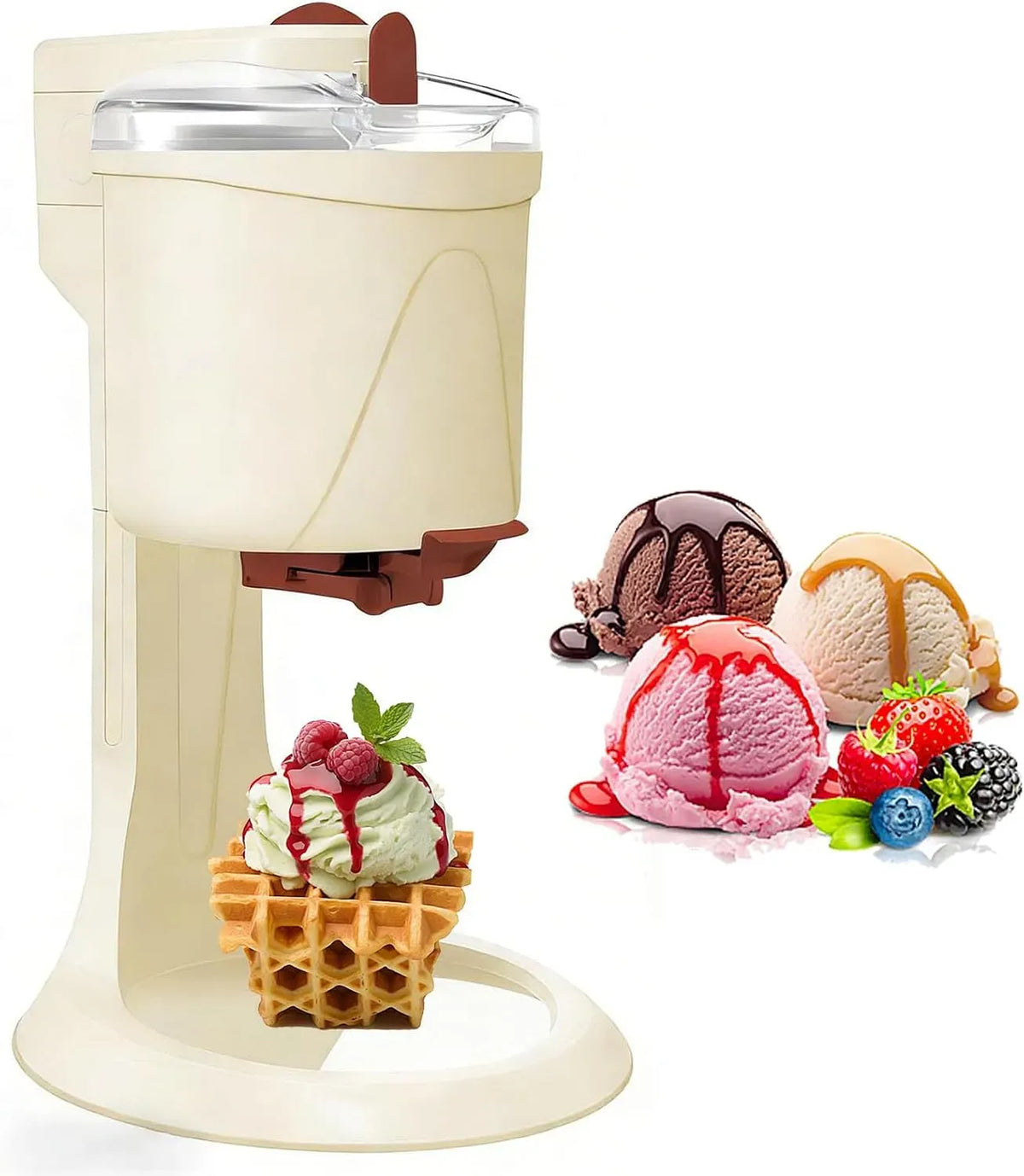 Machine à Glace, Démontable, machine à glace et sorbet, 1 L, pour La Maison Avec Fonction à Un Clic Et Fabrication Diy