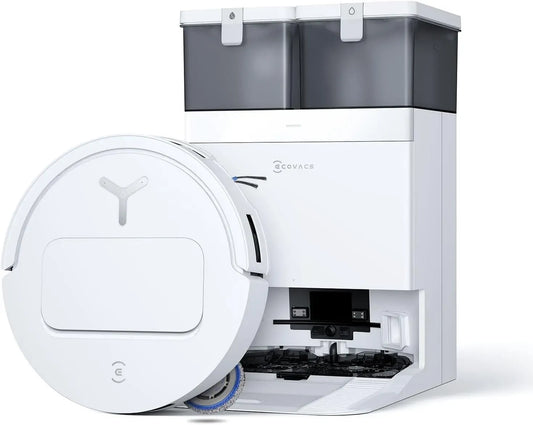 Robot aspirateur, ECOVACS DEEBOT AIVI 3D T50, effet 3D, blanc, lavage 75°C, séchage 45°C, TruEdge 2, ZeroTangle 3, station OMNI
