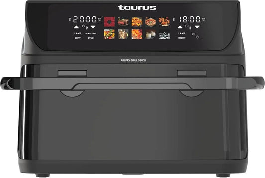 Taurus XL 2800W Friteuse à air chaud, 10 L, 2800 W, 10 programmes, 60 à 200 °C, tactile, minuteur, gril, Écran tactile