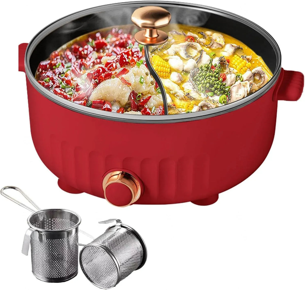 Fondue, IP65, rouge, ARTSIM, Appareil, Fondue Chinoise Electrique