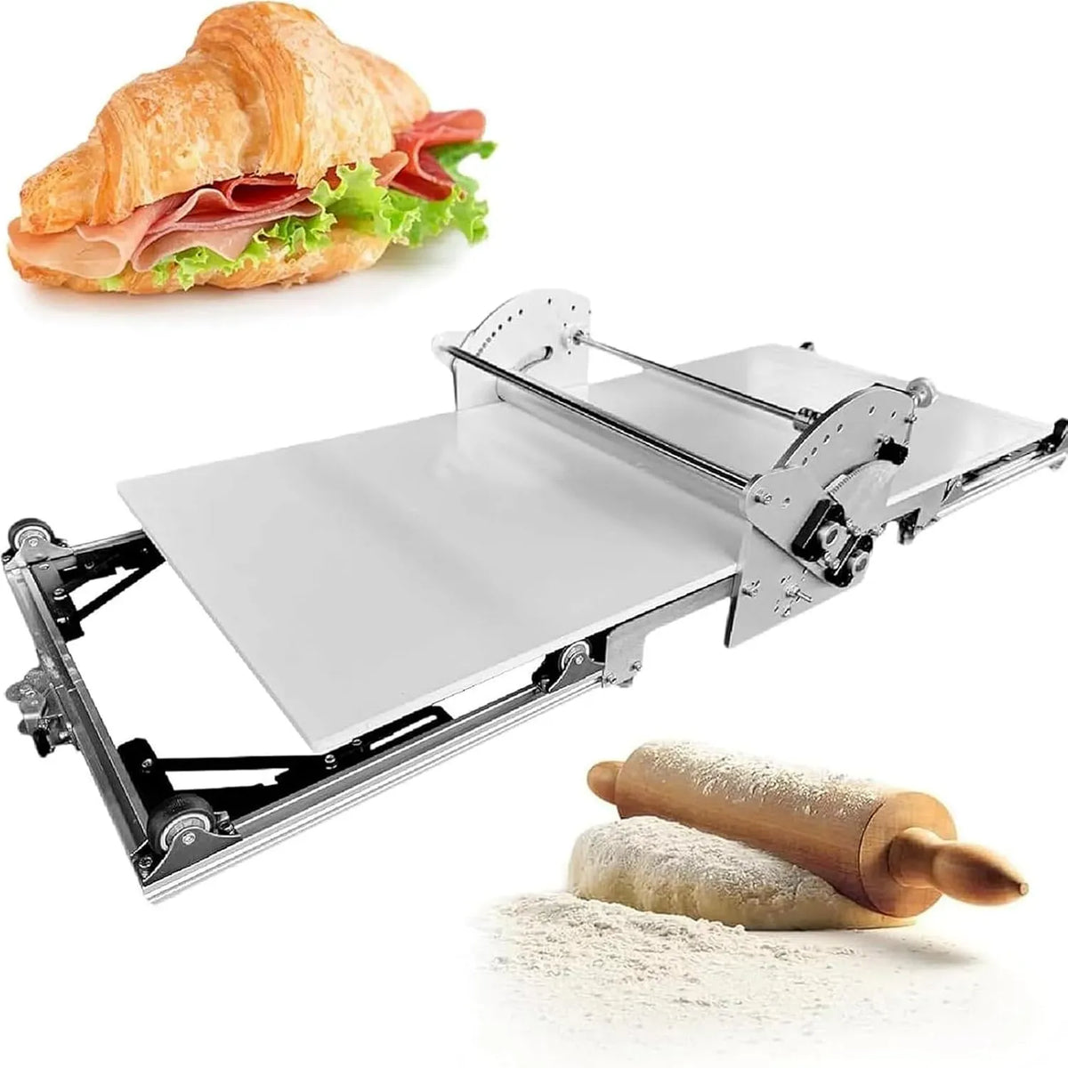 Machine à laminer, Table, pizza, pâtisserie, professionnel, acier inoxydable, pour Croissants