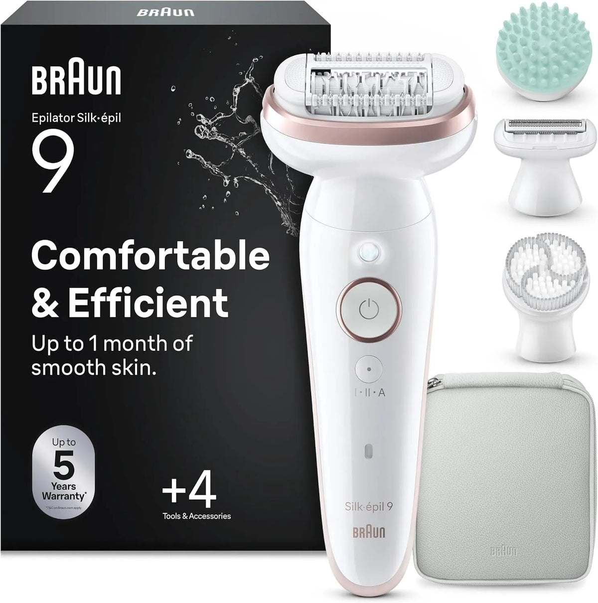 Braun appareil d'épilation électrique pour femme, Rasoir, Brosse, IP65, sans fil, pour Femmes Silk-épil 9 9-080