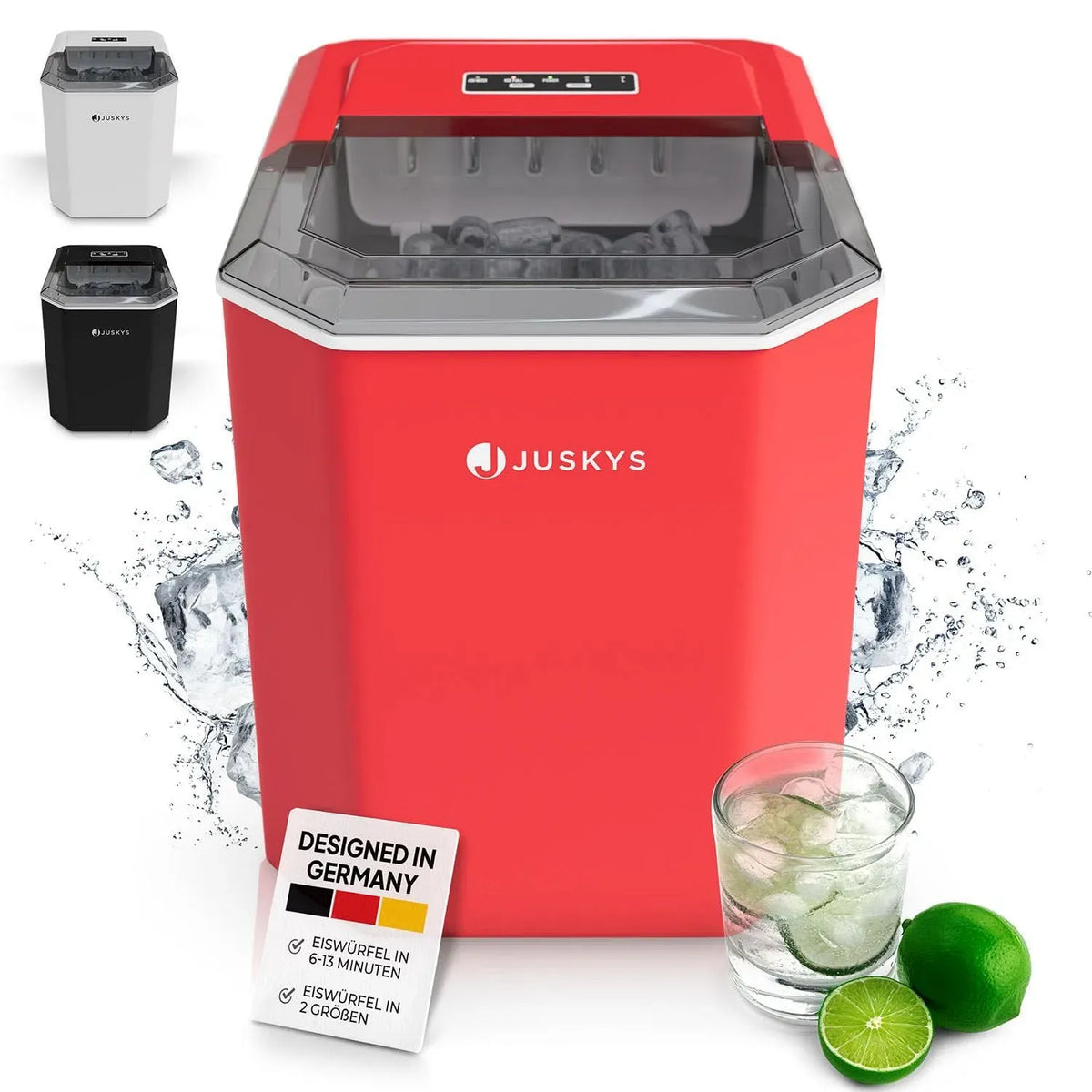 Machine à glaçons, rouge, prépare des glaçons pour vos cocktails en 6-13 min