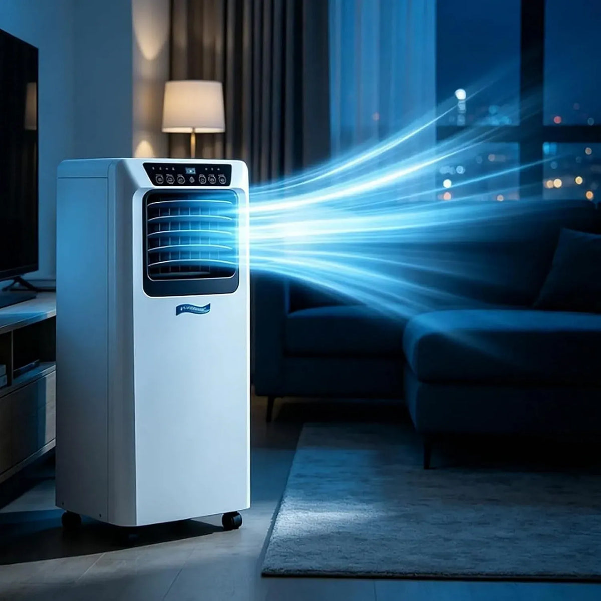 Climatiseur 9000btu, extérieur, roulettes de déplacement, autonome, silencieux, Au UK Recommandé