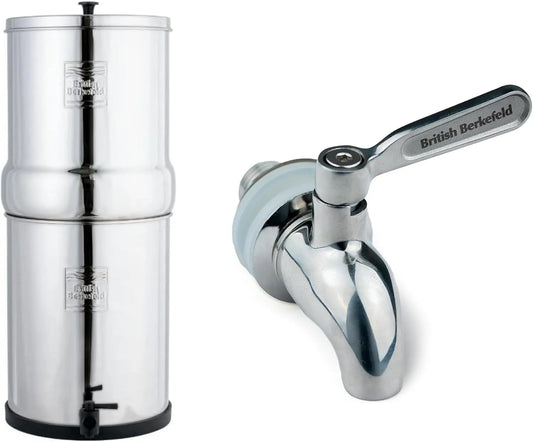 Robinet de cuisine, 6 L, tactile, acier inoxydable, Comprend : un système par gravité de 6 L, Lot British Berkefeld 6 L