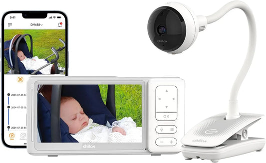 HD 5 1080p Babyphone, Caméra, Portable, moniteur vidéo pour bébé, Wi-Fi, Full HD, écran LCD, sans fil