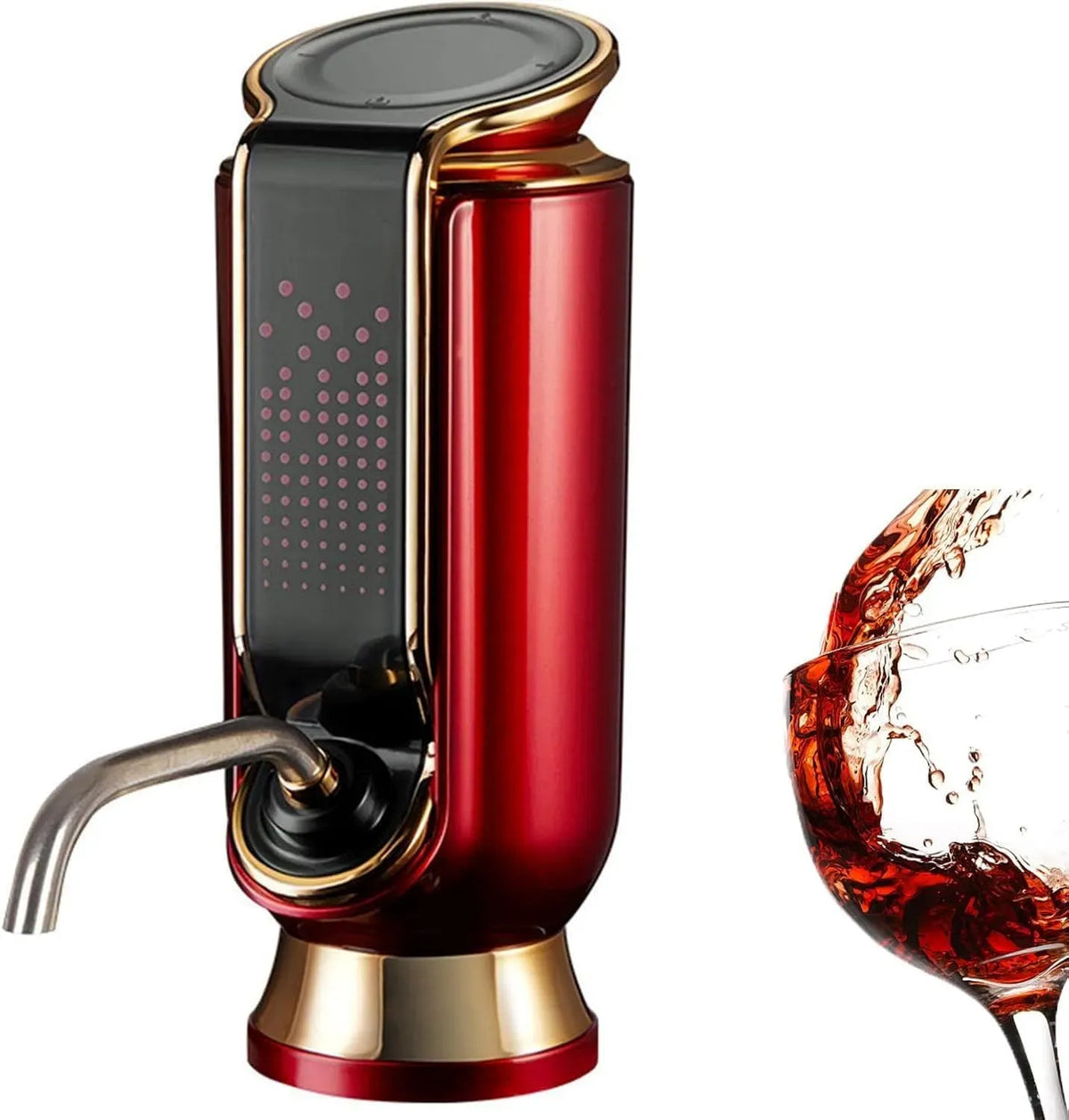 Distributeur, Portable, rouge, LED, réglable, Affichage LED De L'aérateur De Vin Électrique Intelligent