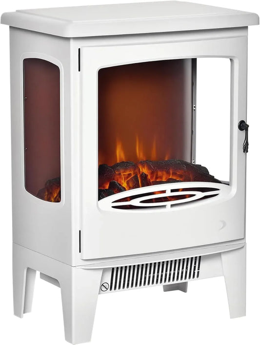 Ustensile de cuisson, 1800 W, HOMCOM, blanc, Simulation Flammes LED