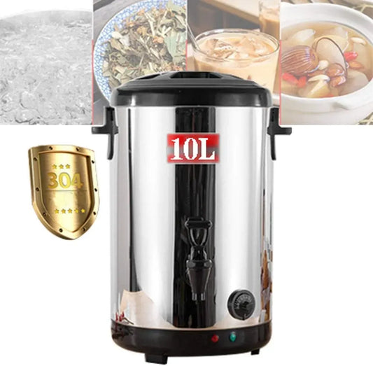 Bouilloire électrique Black-10L, 10 L, professionnel, acier inoxydable, noir