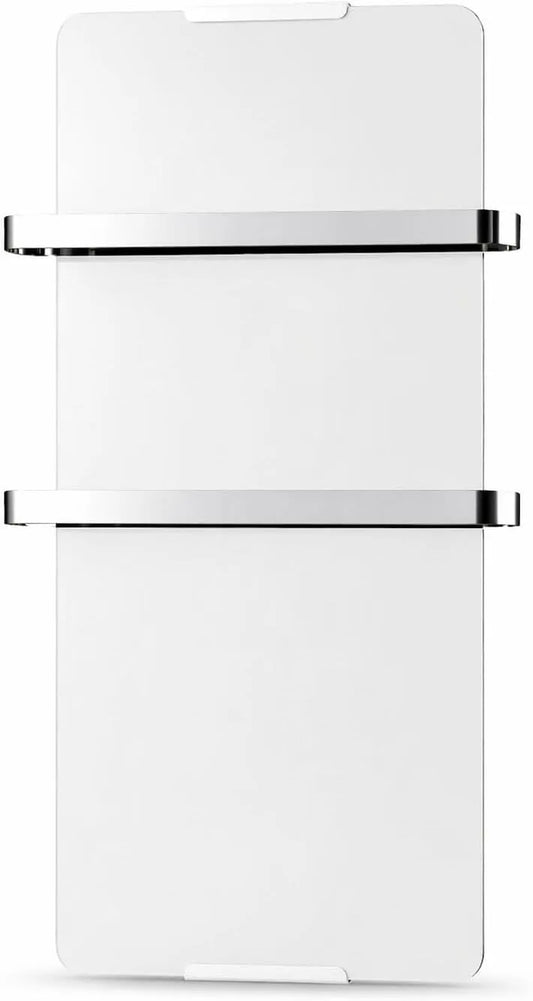 Radiateur électrique, 120x6x46cm, 1200 W, blanc, 2 Barres Porte Serviettes, Chemin'Arte Sèche-Serviette Électrique Blanc 1200W