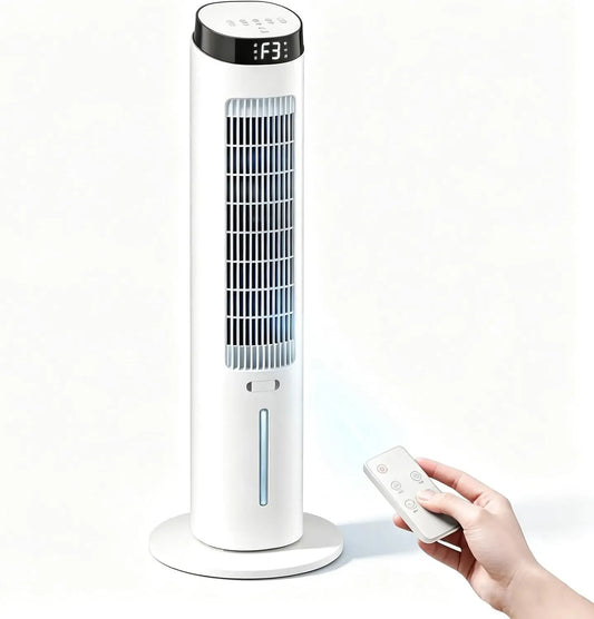 Rafraîchisseur d'air, 102cm, 4,5 L, 60 W, portable, minuteur, 3 vitesses, grand réservoir, décoration de salon, silencieux