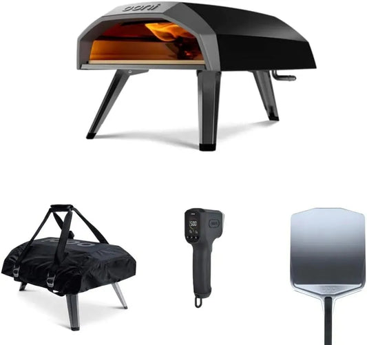 Four électrique à pizza, 30 cm, extérieur, 2 zones de température, Pelle à Pizza en Métal 30 cm et Thermomètre