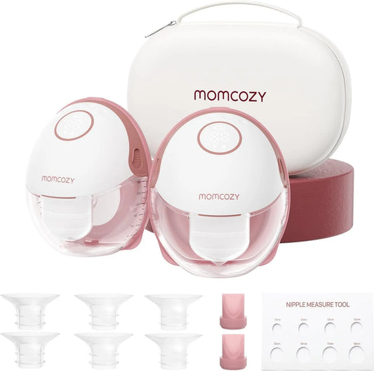 Tire-lait, pompe d'allaitement, Momcozy, rouge, 295 mmHg, Lot de 2