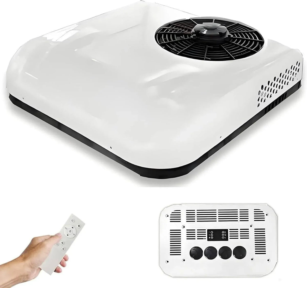 Climatiseur, 12 V, 450 m³/h, Climatiseur 12V/24V White-24V, camping, blanc, Camping-Car DC de Toit, 7500 BTU de froid, 25,5 kg