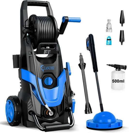 Canon Max.145 7-in-1 Nettoyeur haute pression, bleu, à Mousse 500ml, Rendement Jusqu'à 50 m²/h, Débit 420 l/h